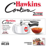 Hawkins Stainless Steel Pressure Cooker, 2 Litres, Silver & Hawkins Contura Pressure Cooker, 2 Litres, Silver