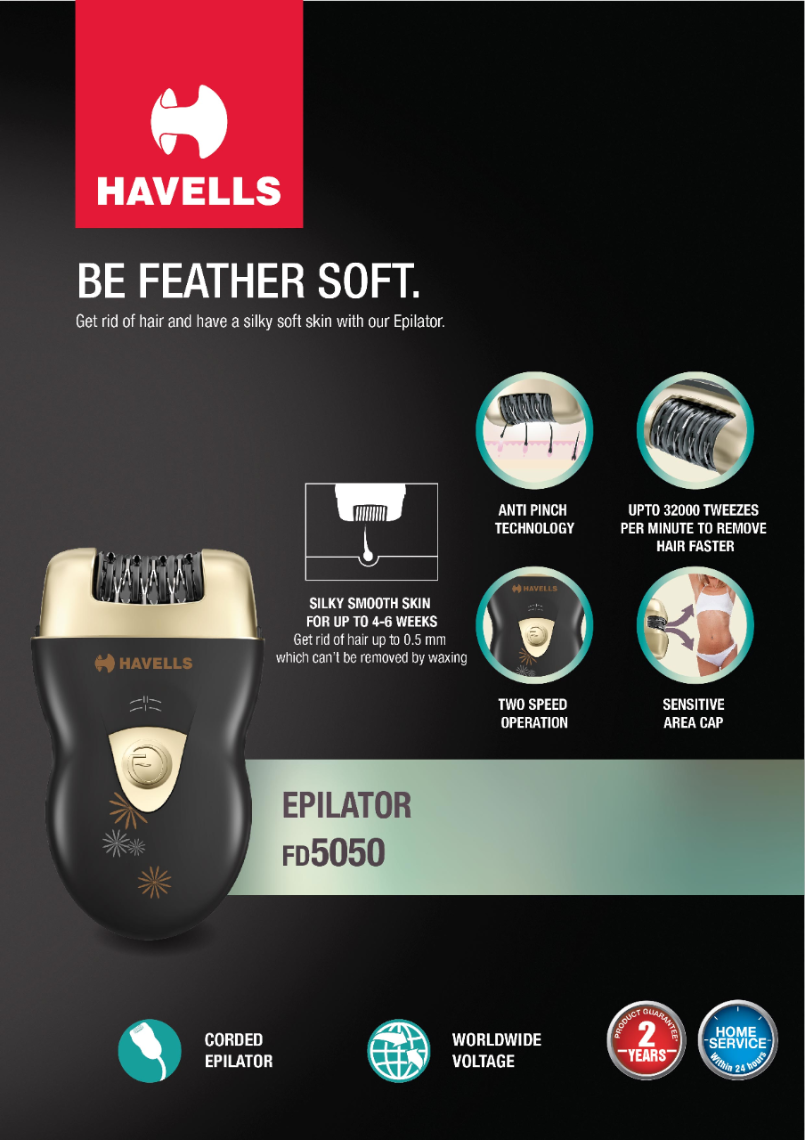 Havells Female Personal Grooming Corded Epilator FD5050