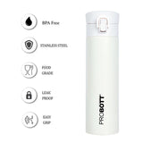 Glitter 300ml Travel Flask – Hot & Cold Vacuum Insulated Stainless Steel with Flip Top Cap, White | PB 300-05