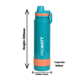 Rainbow 900ml Thermoses Vacuum Insulated Flask Sipper Bottle, Stainless Steel Water Bottle| PB 900-02