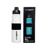 Bloom 680ml Thermos Flask Bottle, Stainless Steel Vacuum Insulated Hot & Cold Water Bottle | Push Button Flip Top Cap | Leak-Proof | White | PB 680-01