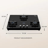 Solaria Gas Cooktop (3 Burner)