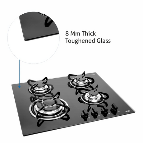 Glen 4 Burner Built in Glass Hob| Triple Ring Burner |European Sealed Burners AI |1065 TRG