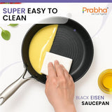 Prabha Black Eisen Cast Iron Saucepan With Steel Handle