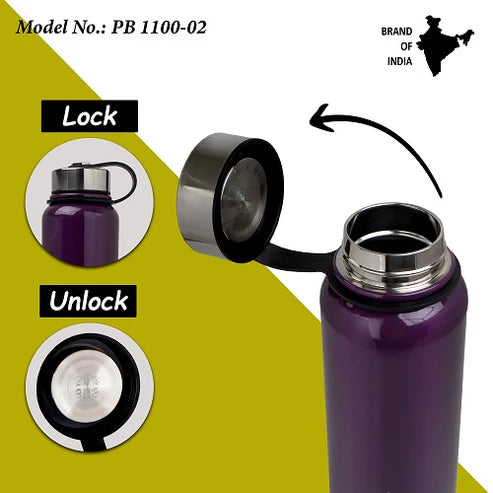 Hulk 1100ml Stainless Steel Water Bottle, Vacuum Insulated Flask | Hot & Cold | Leak-Proof | Beige | PB 1100-02