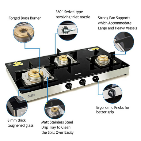 Glen CT 1038 SQ GT FB 3 Burner