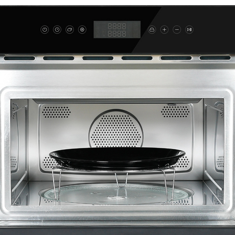 Faber FPM 621 BK 38 liters 60cm Built-In Microwave Oven Grill with Convection Fully Electric Control Black Glass Finish
