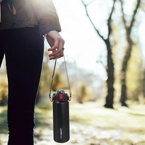 Mount 1500ml Stainless Steel Hot and Cold Water Bottle, Vacuum Insulated Flask, Black | PB 1500-04