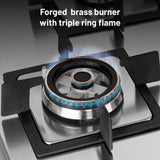 4 Burner Stainless Steel Hob Top with Mini Triple Ring & Double Ring Brass Burners Auto Ignition (BH1074SQHTSSDBMT70)