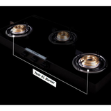 Bosch Series 4 PNW1E6W10I Tabletop Gas Hob 80cm Black Tempered Glass 3 Brass Burners