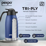 Pexpo- Stainless Steel Cosmo Carafe Vacuum Insulated (Tea pot) | 24/7 Hot & Cold 600 ML -  Denim Blue