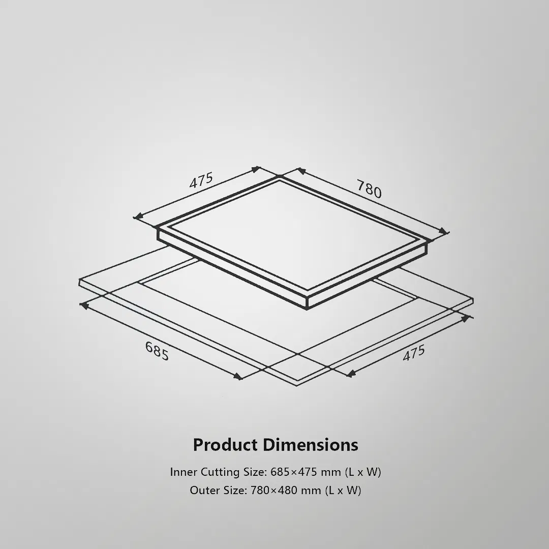 Kaff 78 cm 3 Burner Hob Premier Range KPH 783 B