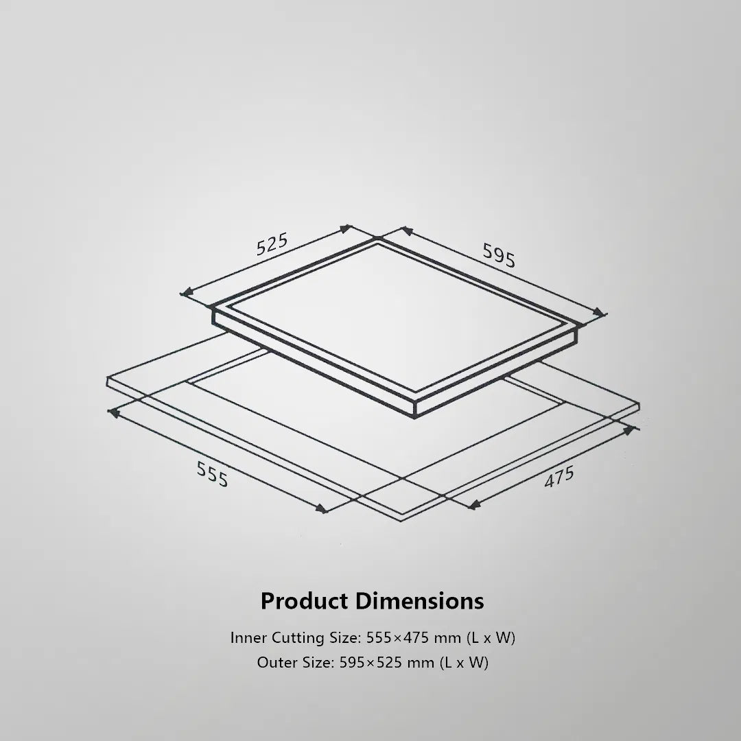 HBR 604 A 60cm Built-in Hob with 4 Brass Burners & Auto Ignition