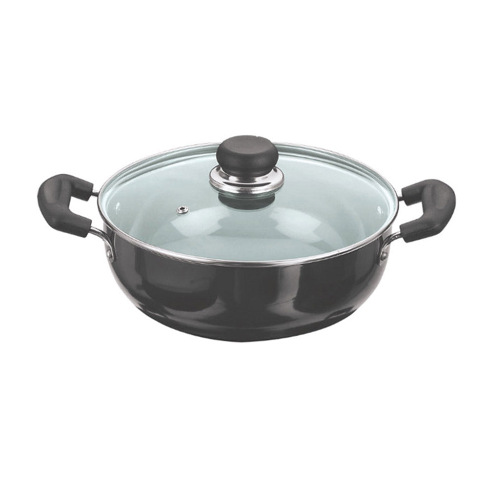Vinod Hard Anodised Deep Kadhai With Lid 30 cm, 7 Ltr
