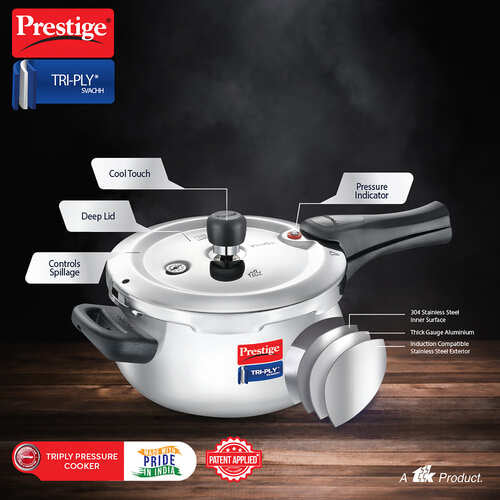 Prestige SVACHH TRI-PLY HANDI PRESSURE COOKER 5 LITRE 20707