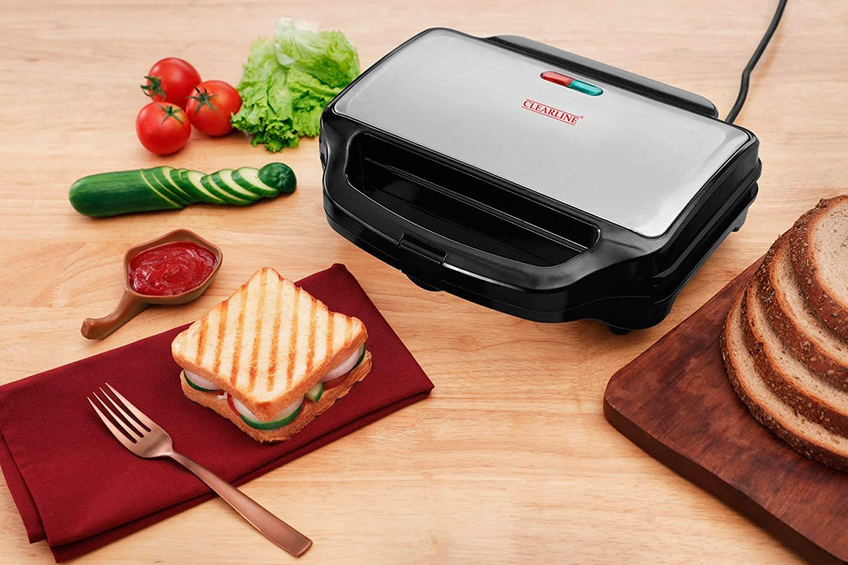 Clearline Jumbo Sandwich Grill/Toaster Black-Silver