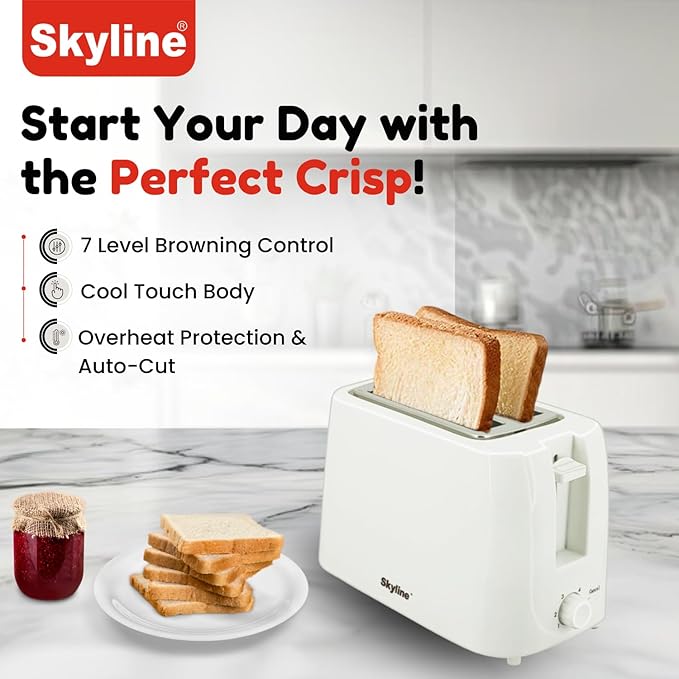 2 Slice Pop-Up Toaster | White VTL-7022