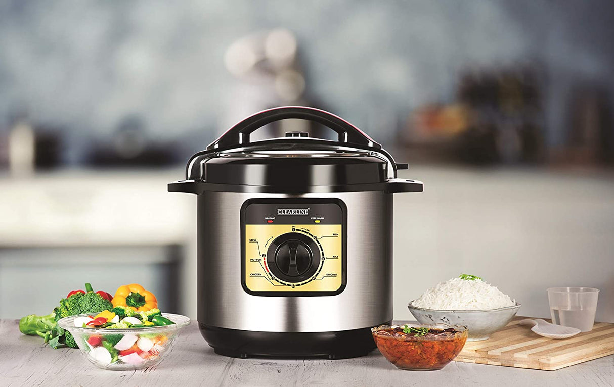 Clearline Appliances 6 litre Multiple safety Functions with Electric Pressure Cooker 