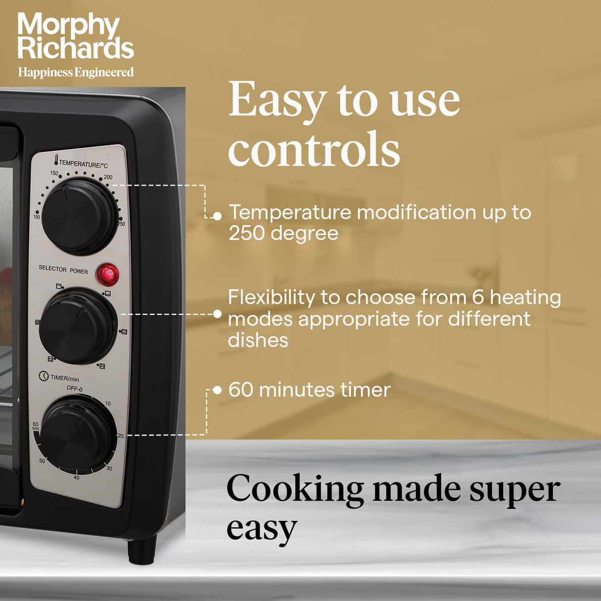 20R 20L OTG – 1400W Oven Toaster Griller with Rotisserie, 6 Heating Modes & Manual Knob Control