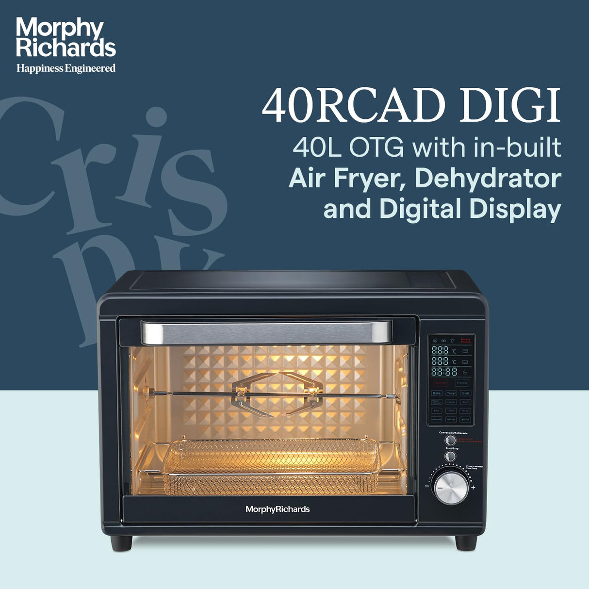 40RCAD 40L Digital OTG 2000W – Oven Toaster Griller with Air Fryer, Dehydrator, 13 Preset Menus, Rotisserie & Convection