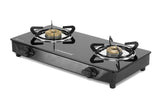 Apollo 2 Burner Gas Stove Manual Ignition Glass Top (Black)