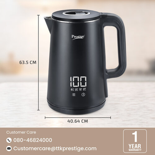 Digi Kettle 2.0 Litre with 4 Preset Modes| Live Temperature Display| Elegant Cool Touch Design| Auto-Cut Off and Dry Heat Protection| 360 Degree Swivel Base