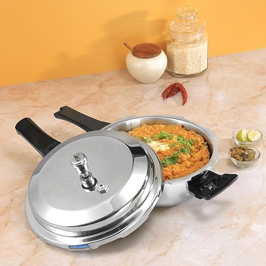 Vinod Platinum Triply Stainless Steel Pressure Cooker with Induction Base - 3.5 Litre | Junior Pressure Cooker | Induction Base Pressure Cooker - ISI certified, Silver