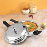 Vinod Platinum Triply Stainless Steel Pressure Cooker with Induction Base - 3.5 Litre | Junior Pressure Cooker | Induction Base Pressure Cooker - ISI certified, Silver