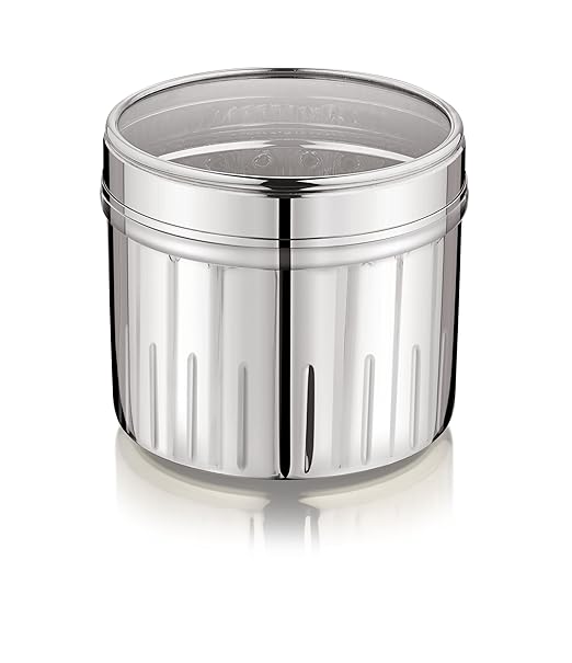 Mukti Stainless Steel Food Storage Jars & Containers|Snacks Dabba|Nasta Box Crystaline See Through Lid|1200ml x 1pc