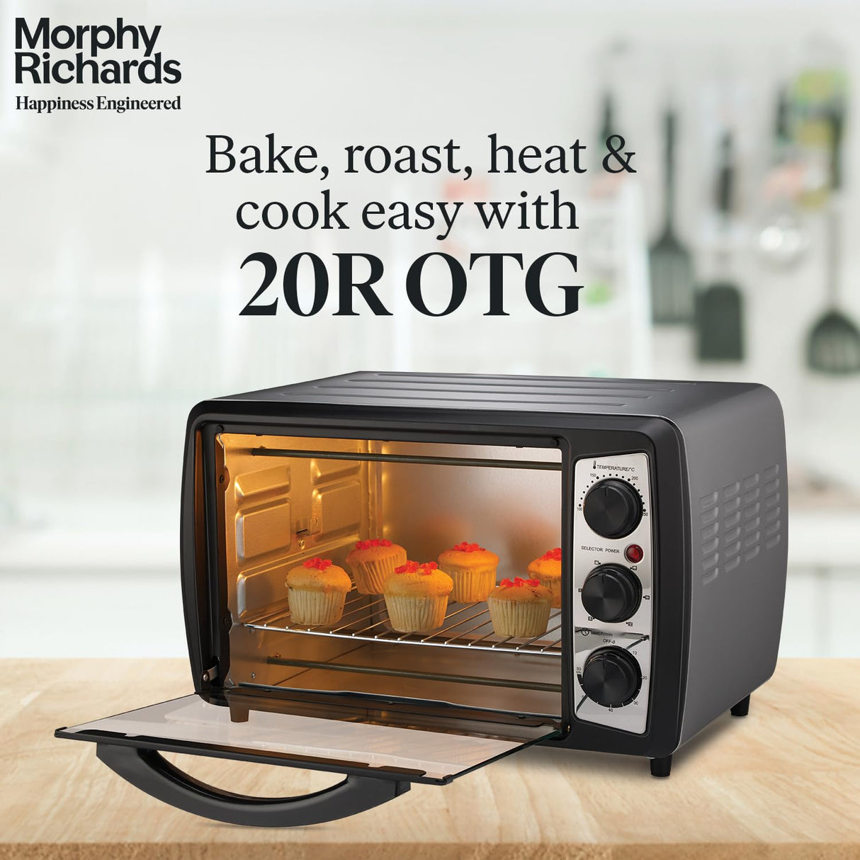 20R 20L OTG – 1400W Oven Toaster Griller with Rotisserie, 6 Heating Modes & Manual Knob Control