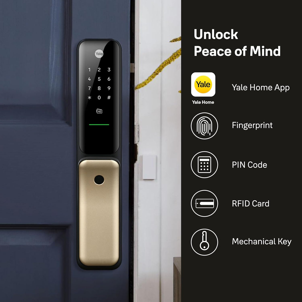 Kyra Pro Premium Push-Pull Smart Lock | 6-Ways of Unlocking | Wi-Fi & Bluetooth Connectivity | Fingerprint & PIN Access