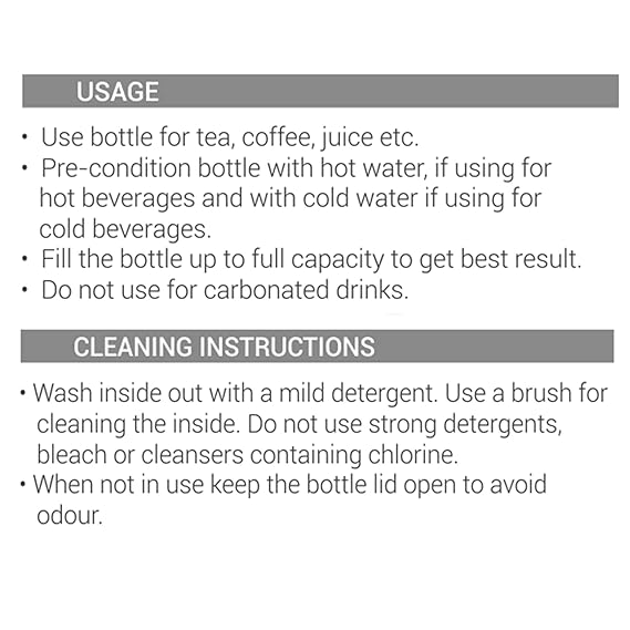 Tiara 1100 Stainless Steel 24 Hours Hot and Cold Water Bottle, 900 ml