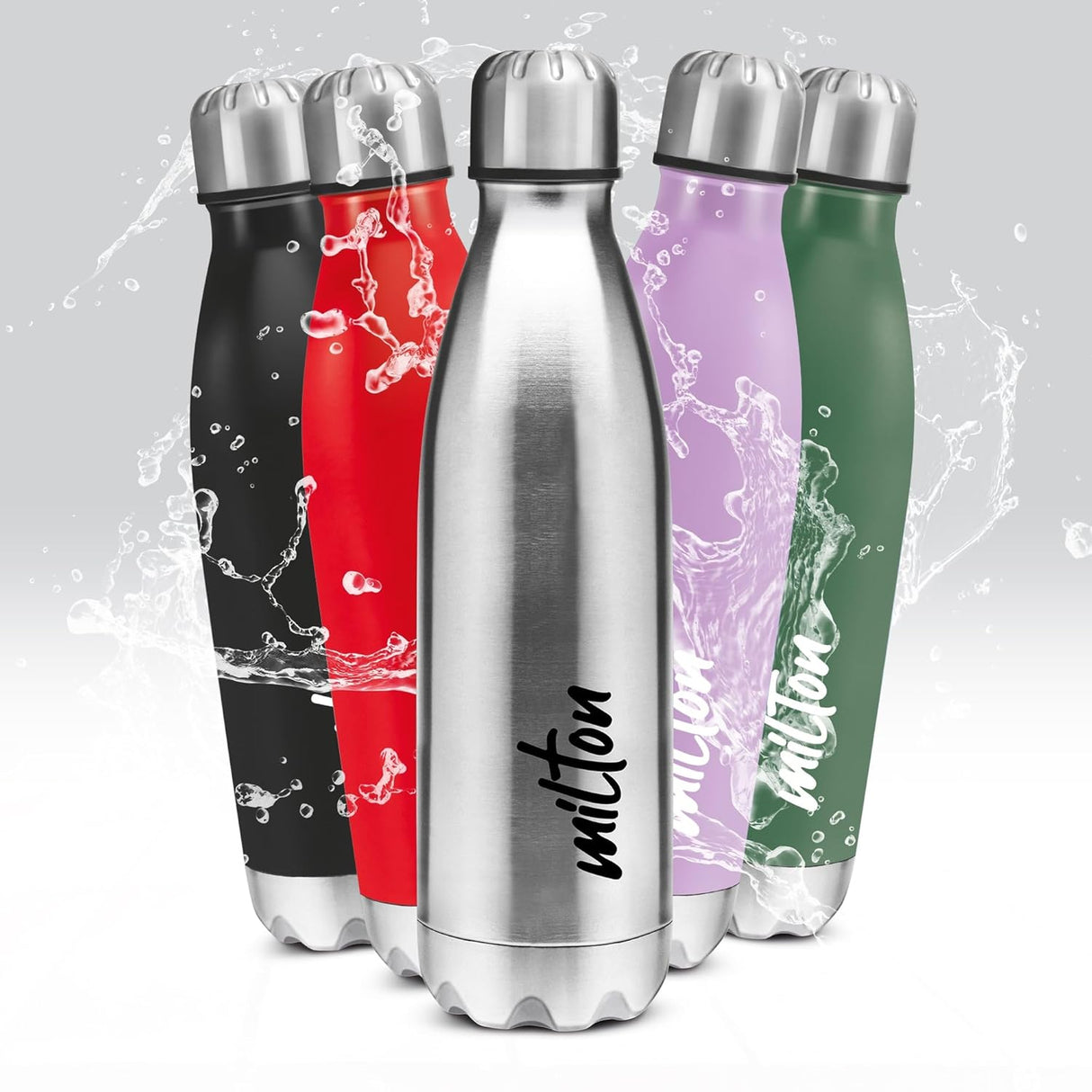 Shine 800 Stainless Steel Water Bottle 800 ml, Single Walled, ISI Certified I Leak Proof Lid, Rust Proof I For School, Office, Gym I Silver