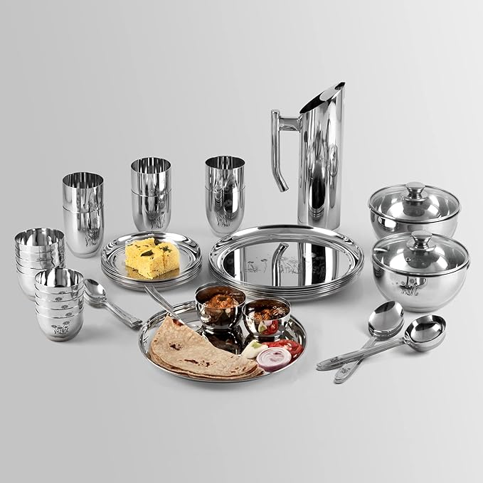 Premium Pattern Stainless Steel Dinner Set of 41 Pcs