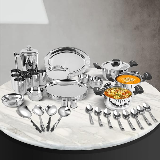 Jubilee Stainless Steel Dinner Set of 75 Pcs