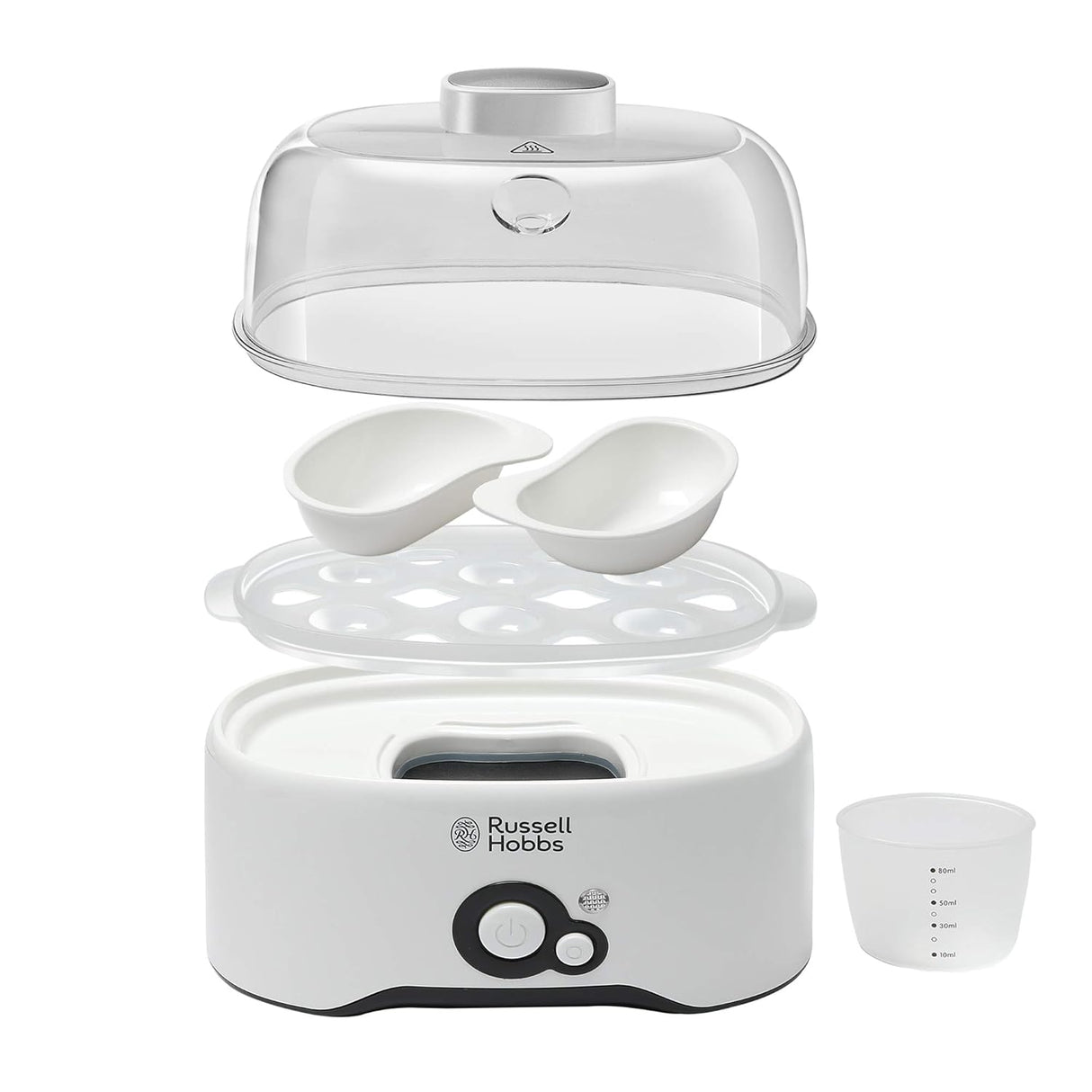 REG300-300 Watts Fully Automatic Egg Cooker with Egg Cooking Rack, 2 Poaching Pans and Measuring Cup