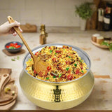 Glitter Brass Cooking Handi – 2000 ml