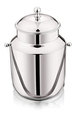 Mukti Stainless Steel Food Storage Jars & Containers|Dabba|Milk, Oil Can|Swiss Can with Handle|1750ml x 1pc