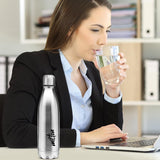 Shine 800 Stainless Steel Water Bottle 800 ml, Single Walled, ISI Certified I Leak Proof Lid, Rust Proof I For School, Office, Gym I Silver