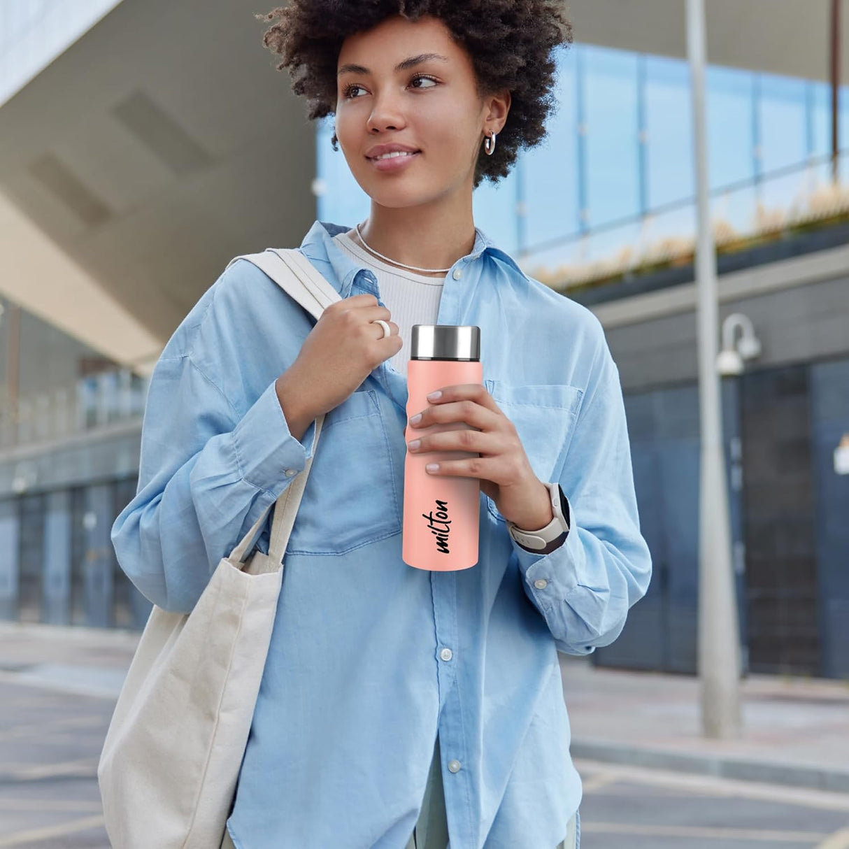 Stream 750 Stainless Steel Water Bottle 760 ml, Single Walled, ISI Certified I Leak Proof Lid, Rust Proof I For School, Office, Gym I Peach