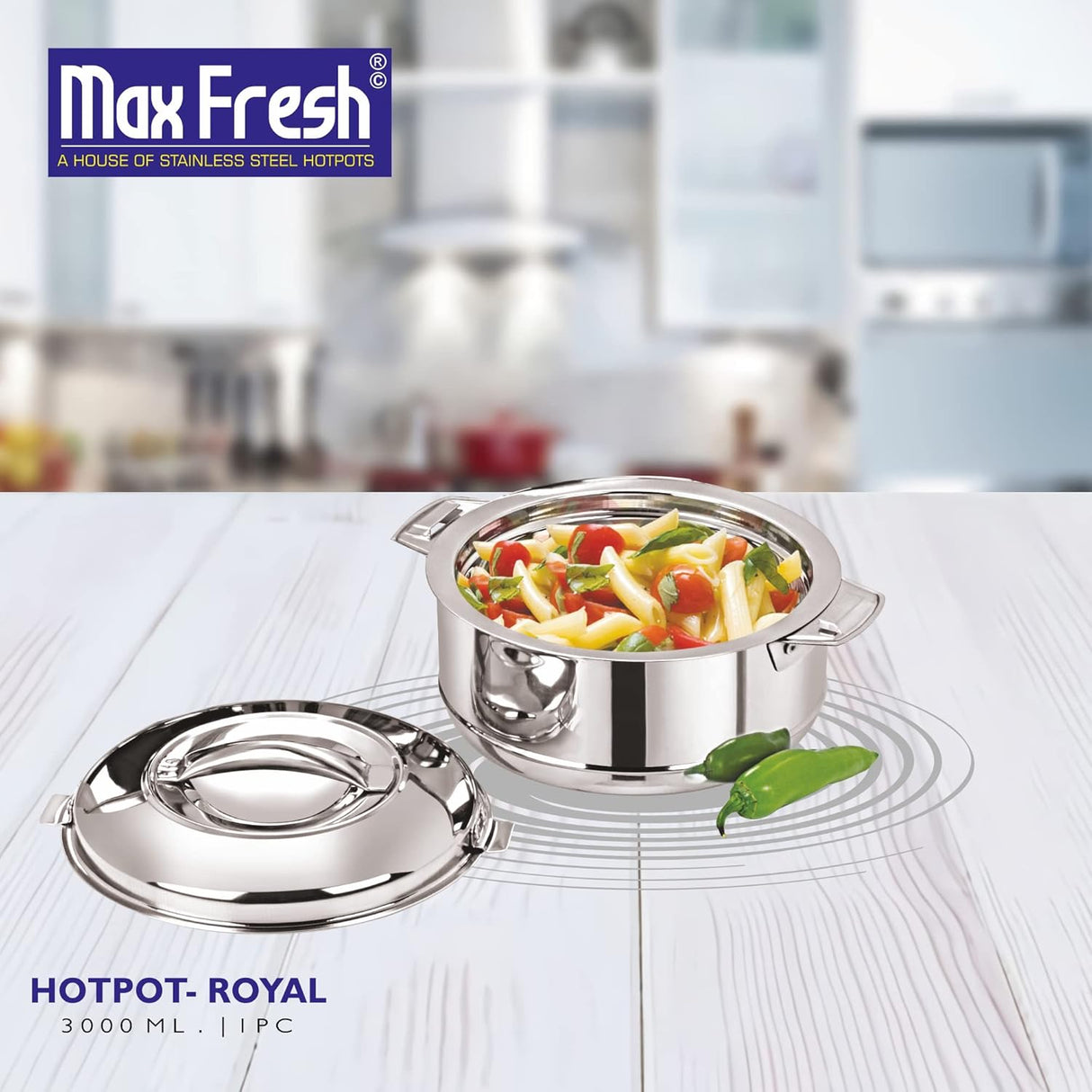 Royal Hotpot, Stainless Steel Solid Casserole,Insulated Hot Pot 5 Liter