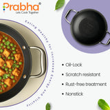 Black Eisen Cast Iron Kadhai With Steel Handle 1.5L, 20cm