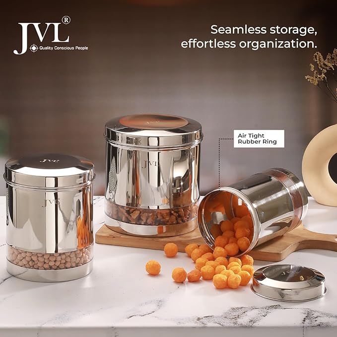 Classicware Stainless Steel  Trendy Window Canister with See-Through Window (1 Pc) 1.4L