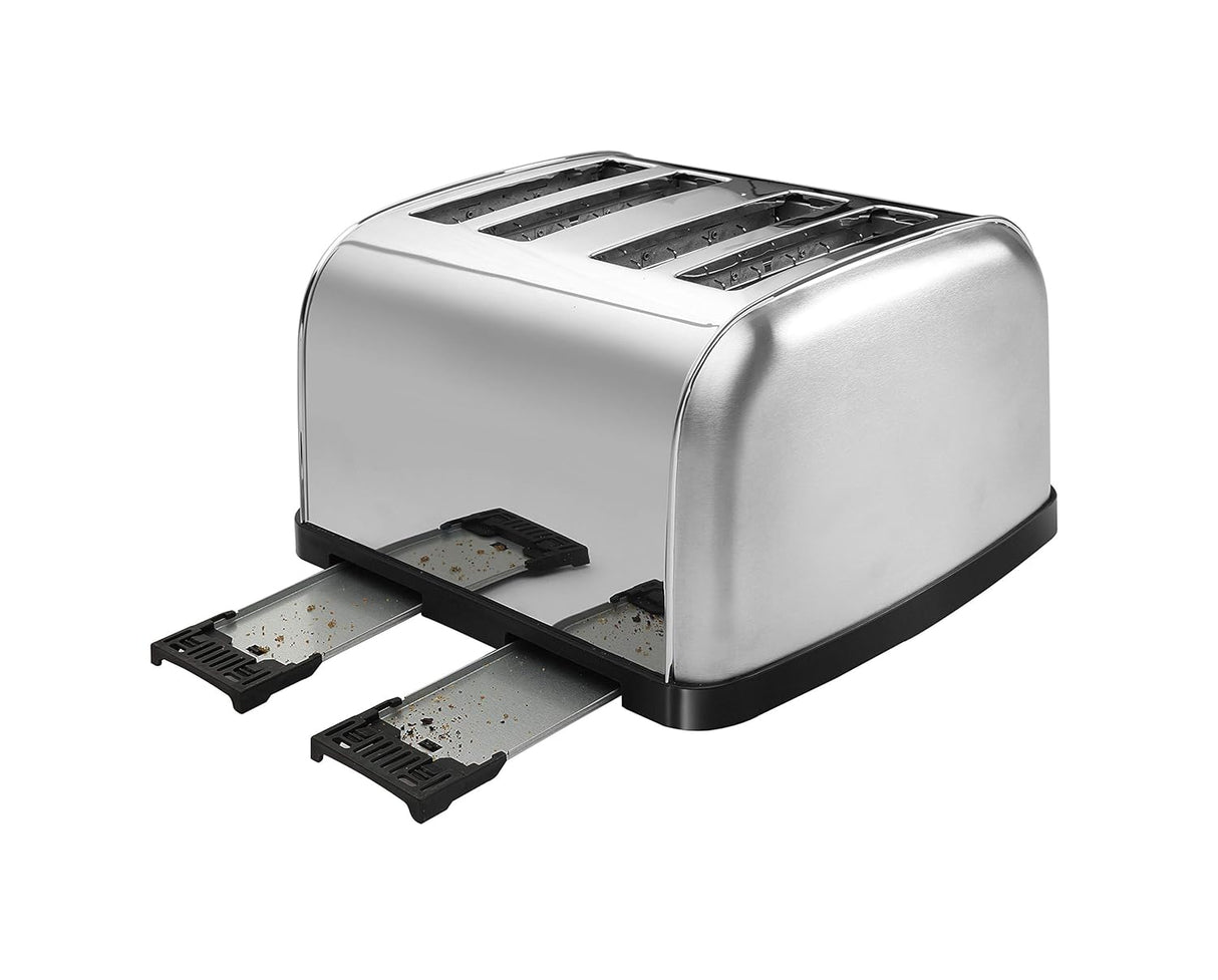 4 Slice SS Body Toaster 18790 1250/1500 Watt Premium Stainless Steel 4 Slice Automatic Pop-Up Toaster