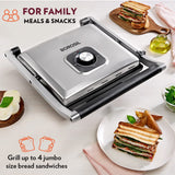Borosil Meta Prime Grill Sandwich Maker 700 W, opens 90°