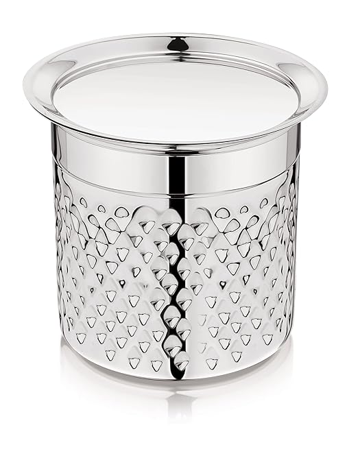 Mukti Stainless Steel Food Storage Jars & Containers|Dabba|Milk Pot, Lota, Gunj|Milky Mist Krystal with Lid|4600ml x 1pc