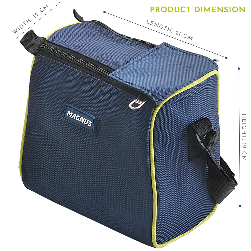 Nexus 5 Stainless Steel Lunch Box Set with Insulated Bag | 5 Leakproof & Airtight Containers | BPA-Free Tiffin for Office, School, Kids, Men & Women – Blue