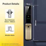 Kyra Pro Premium Push-Pull Smart Lock | 6-Ways of Unlocking | Wi-Fi & Bluetooth Connectivity | Fingerprint & PIN Access