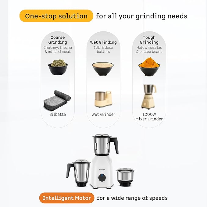 Xiana 750 Watt Mixer Grinder (Snow White)
