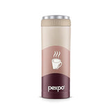 Pexpo Crypto Art 500 ISI Certified Hot & Cold Flask -Brown UV Cup Print Stainless Steel - 430ml | Vacuum Insulated Thermosteel Flask| Leak Proof| Thermos Mug| Travel Mug | Adults| Boys & Girls